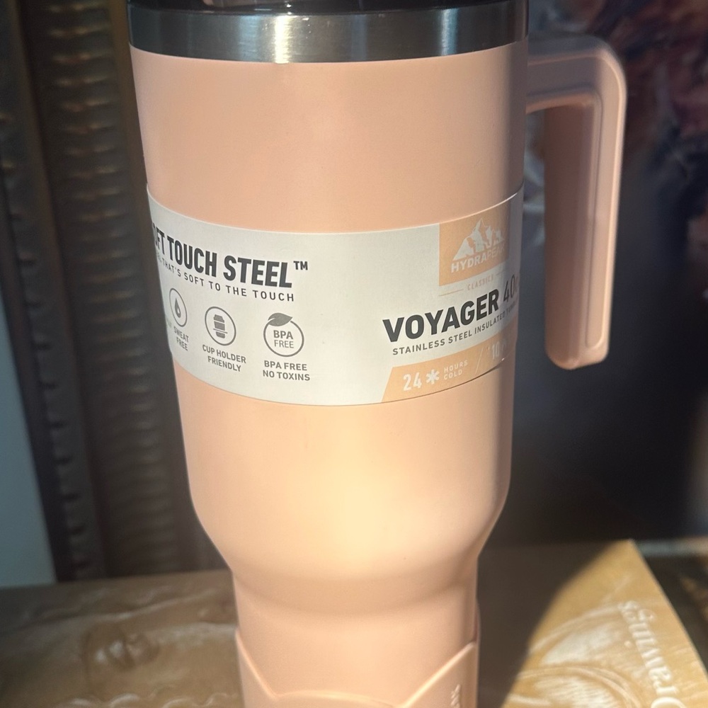 Hydro Peak40 Oz Stainless Steel Tumbler With Built In Straw “Soft Touch” Edition